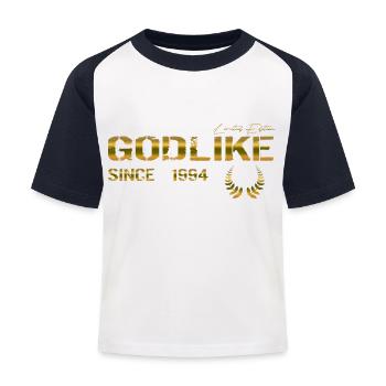 Godlike since 1994 - Kids' Baseball T-Shirt - white/navy - Front