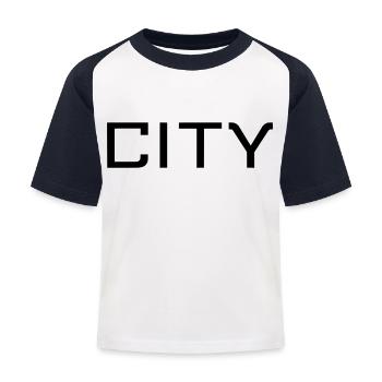 CITY (ville) - T-shirt baseball Enfant - blanc/marine - Devant