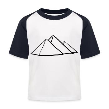 Pyramides de Gizeh - T-shirt baseball Enfant - blanc/marine - Devant