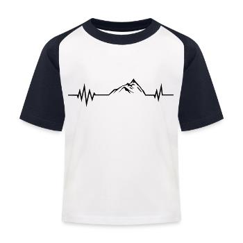 mountain pulse design - Kinder Baseball T-Shirt - Weiß/Navy - Vorne