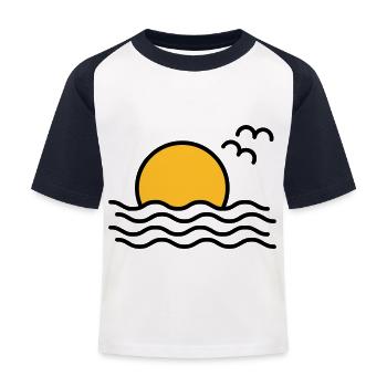 sunset - Kids' Baseball T-Shirt - white/navy - Front