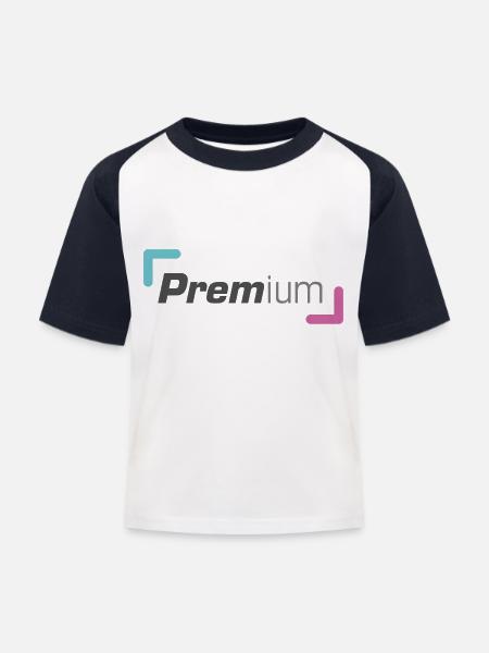 Einfach Premium - Kinder Baseball T-Shirt - Weiß/Navy