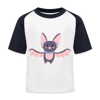 bat - Kids' Baseball T-Shirt - white/navy - Front