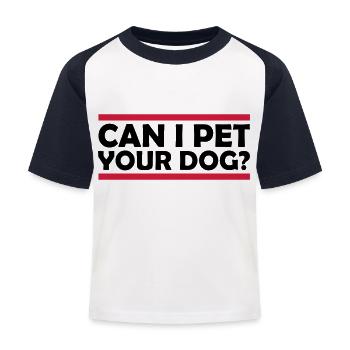 Caressez votre chien en disant - T-shirt baseball Enfant - blanc/marine - Devant