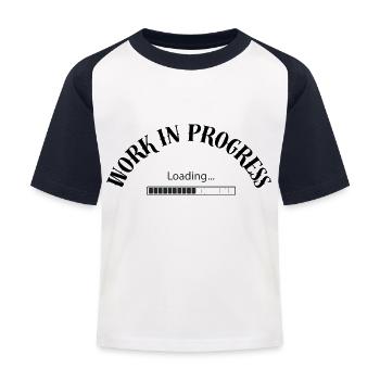 Work in progress - T-shirt baseball Enfant - blanc/marine - Devant