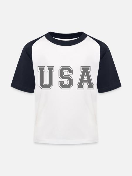 team usa Trikot - Kinder Baseball T-Shirt - Weiß/Navy