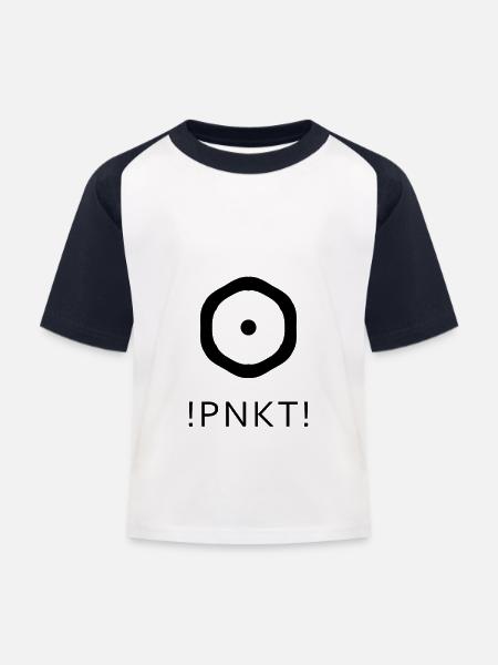 Punkt - Kinder Baseball T-Shirt - Weiß/Navy