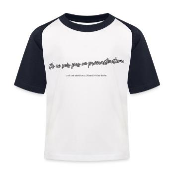 Procrastinator - Kids' Baseball T-Shirt - white/navy - Front