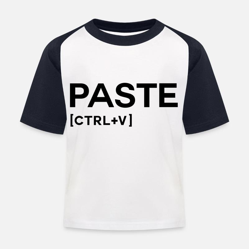 PASTE CTRL BLACK - Kids' Baseball T-Shirt - white/navy