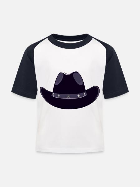 cowboyhut - Kinder Baseball T-Shirt - Weiß/Navy