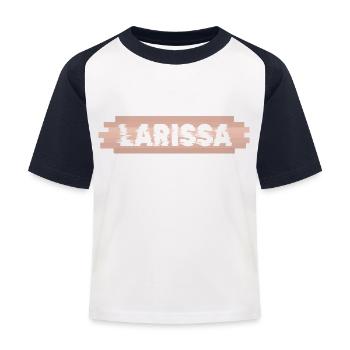 First name Larissa - Kids' Baseball T-Shirt - white/navy - Front