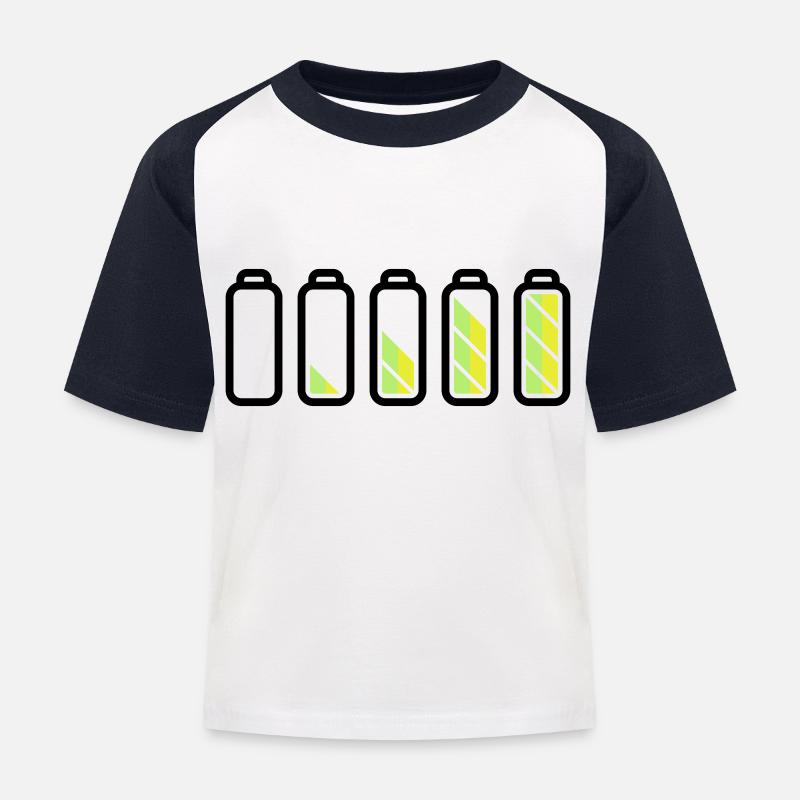 battery_loading - Kids' Baseball T-Shirt - white/navy