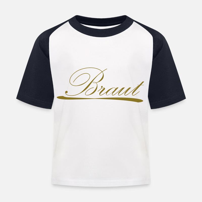 Braut - Kinder Baseball T-Shirt - Weiß/Navy