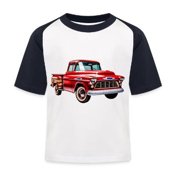 Chevy Truck 2 - Kinder Baseball T-Shirt - Weiß/Navy - Vorne