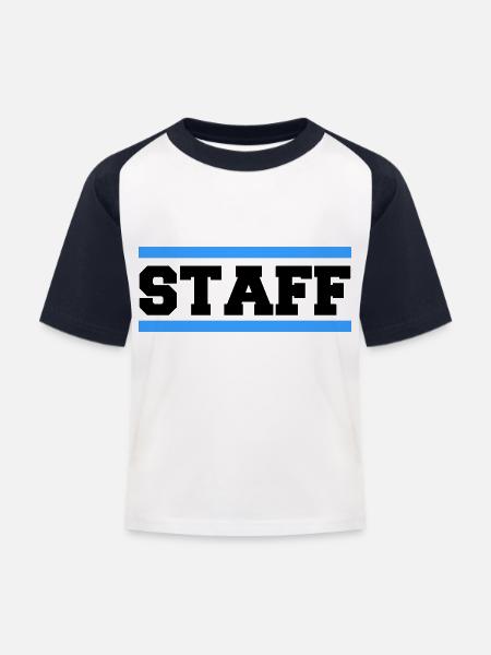 staff - Kinder Baseball T-Shirt - Weiß/Navy