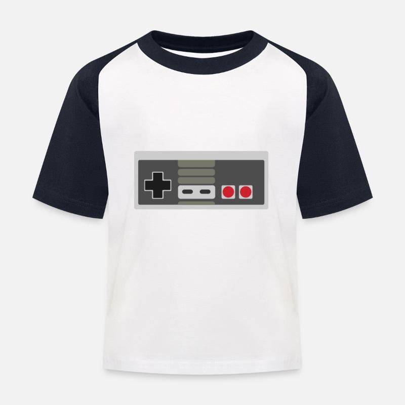 In Control - Retro Style! - Kinder Baseball T-Shirt - Weiß/Navy