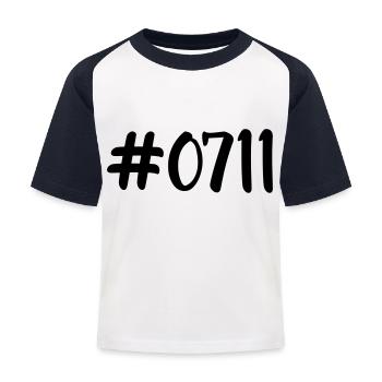 #0711 - Kinder Baseball T-Shirt - Weiß/Navy - Vorne