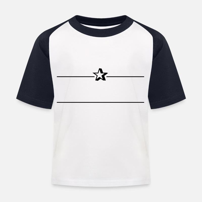 Text frame décor element for free text (1c) - Kids' Baseball T-Shirt - white/navy