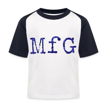 Mit freundlichen Grüßen - Kinder Baseball T-Shirt - Weiß/Navy - Vorne