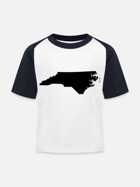 North Carolina - Kinder Baseball T-Shirt - Weiß/Navy