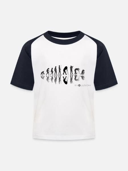 EVOLUTION FOTOGRAF - Kinder Baseball T-Shirt - Weiß/Navy