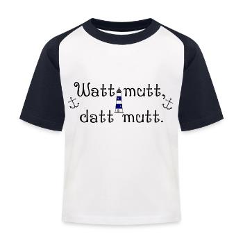 Watt mutt datt mutt mutt - Kids' Baseball T-Shirt - white/navy - Front