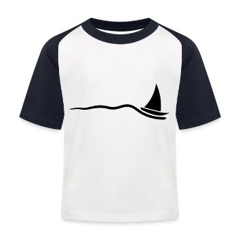 boot_1c - Kids' Baseball T-Shirt - white/navy - Front