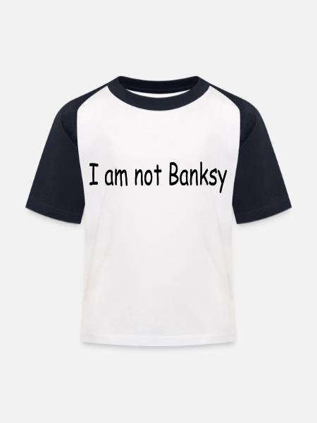 Banksy - Kinder Baseball T-Shirt - Weiß/Navy
