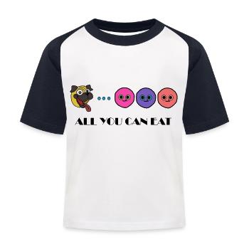 PUG-MAN - ALL YOU CAN EAT - Kids' Baseball T-Shirt - white/navy - Front
