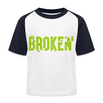 Broken - Kids' Baseball T-Shirt - white/navy - Front