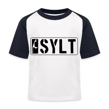 Sylt Island - Kids' Baseball T-Shirt - white/navy - Front