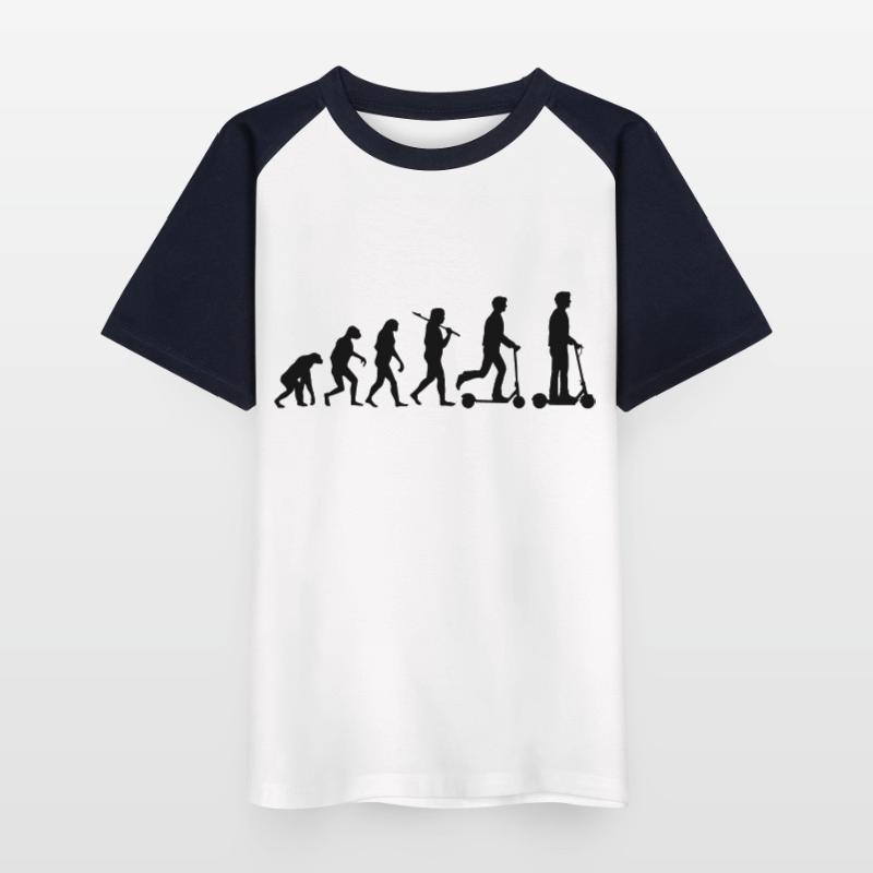 Evolution Escooter Elektroroller Kinder Baseball T-Shirt