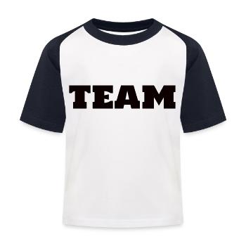 Team - Kinder Baseball T-Shirt - Weiß/Navy - Vorne