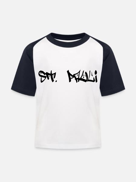 St. Pauli - Kinder Baseball T-Shirt - Weiß/Navy