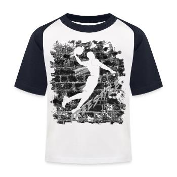 Basket - Baseboll-T-shirt barn - vit/marinblå - Fram