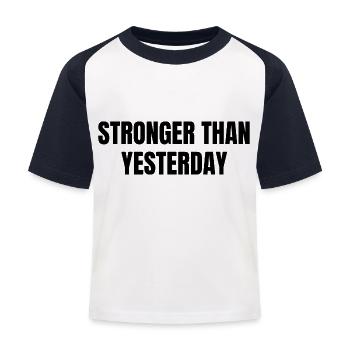 Fitness Stark - Kinder Baseball T-Shirt - Weiß/Navy - Vorne