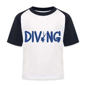 Tauchen - Kinder Baseball T-Shirt - Weiß/Navy - Vorne