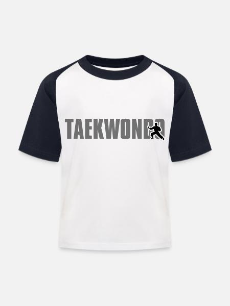 Taekwondo - Kinder Baseball T-Shirt - Weiß/Navy