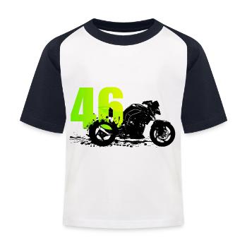 Moto valentino Motard t-shirt rossi 46 - T-shirt baseball Enfant - blanc/marine - Devant
