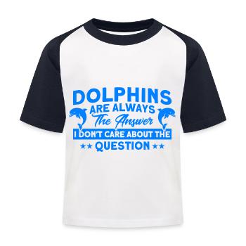Dolphin Dolphin Lover Animal Dolphins Gift - Kids' Baseball T-Shirt - white/navy - Front
