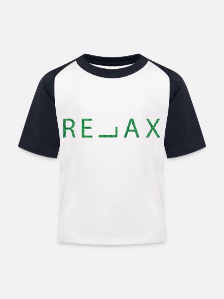 Relax Blätter - Kinder Baseball T-Shirt - Weiß/Navy