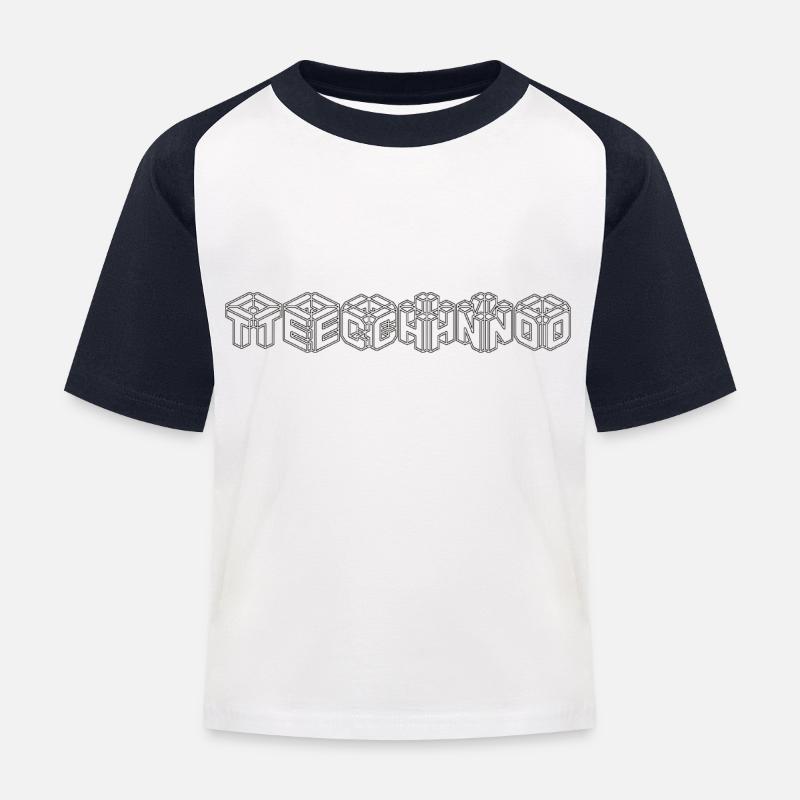 techno1 - T-shirt baseball Enfant - blanc/marine