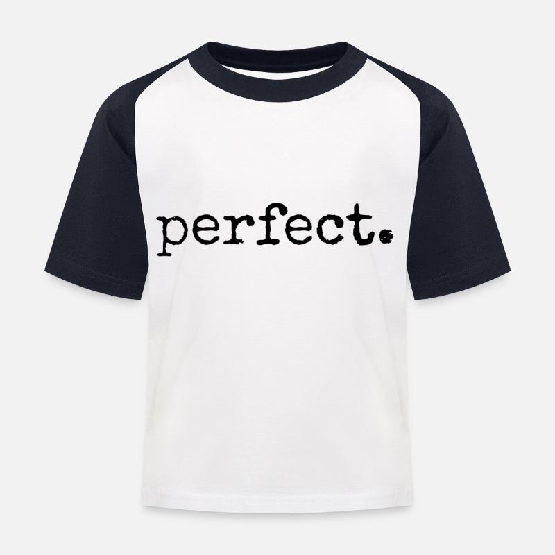 perfekt - Kinder Baseball T-Shirt - Weiß/Navy