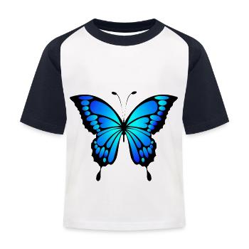 Butterfly - Kids' Baseball T-Shirt - white/navy - Front