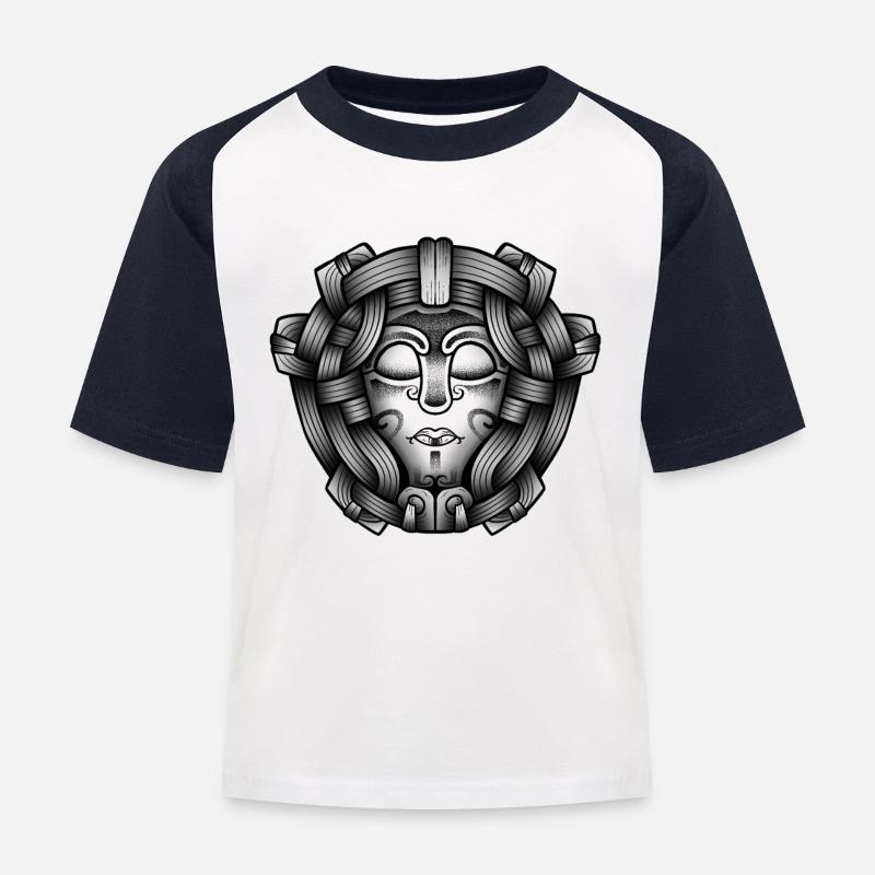 Valkyrie art - Kids' Baseball T-Shirt - white/navy