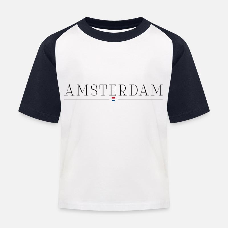 Rencontrez-moi à Amsterdam, Pays-Bas - T-shirt baseball Enfant - blanc/marine