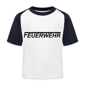 Feuerwehr - Kinder Baseball T-Shirt - Weiß/Navy - Vorne