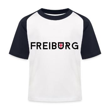 freiburg - Kinder Baseball T-Shirt - Weiß/Navy - Vorne