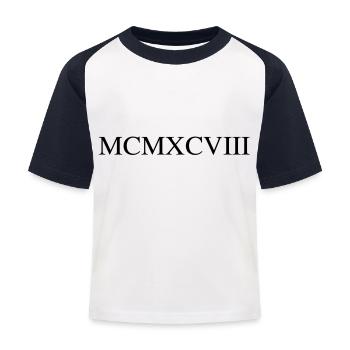 1998 - Kinder Baseball T-Shirt - Weiß/Navy - Vorne