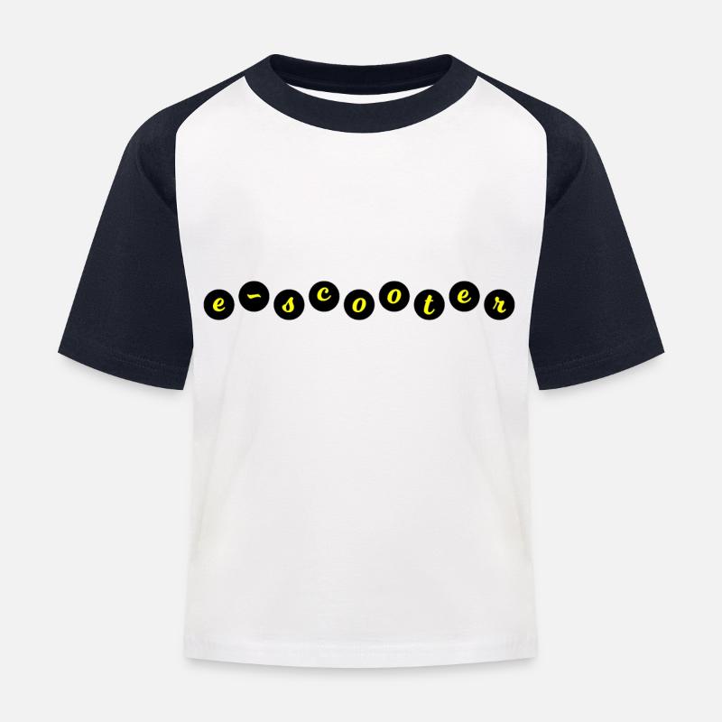 E-Scooter Roller Scooter - T-shirt baseball Enfant - blanc/marine